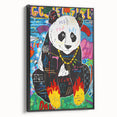 Vibrant Pop Art Wall Art – Colorful Fire Panda Canvas