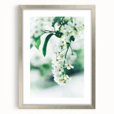 Textured abstract art print in soft pastel colors, framed in silver, ideal for bedroom wall decor.