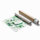 Extra large rolled print of spring-themed floral art in pastel shades, suitable for classy bathroom wall art.