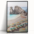 Large abstract wall art featuring swirling blue and aqua tones on a black acrylic frame, ideal for modern art wall decor.