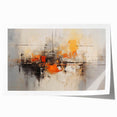 Abstract wall art print showcasing vibrant strokes in shades of blue, orange, and yellow, designed to add a modern touch to any interior decor. The artwork is rolled and packaged securely for delivery, making it an ideal choice for art enthusiasts looking to enhance their living space.