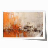 Abstract strokes wall art print showcasing vibrant colors of blue, orange, and yellow in a modern design, perfect for contemporary home decor. Ideal for enhancing living spaces with a stylish artistic touch.