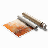 Abstract wall art print showcasing vibrant strokes in shades of blue, orange, and yellow, ideal for modern home decor. The design features fluid, sweeping lines that create a dynamic visual impact, enhancing any interior space with a contemporary touch. Perfect for art enthusiasts looking to elevate their wall aesthetics.