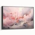Framed canvas wall art showcasing abstract black strokes on a textured background, viewed from the side. Ideal for modern home decor and artistic interiors.