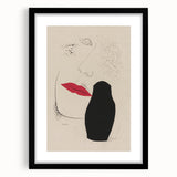 Abstract Modern Art – Minimalist Woman Illustration on Framed Print