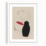 Abstract Modern Art – Minimalist Woman Illustration on Framed Print