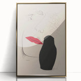 Abstract Modern Art – Minimalist Woman Illustration on Framed Print