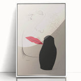 Abstract Modern Art – Minimalist Woman Illustration on Framed Print