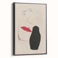 Abstract Modern Art – Minimalist Woman Illustration on Framed Print