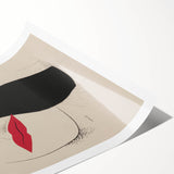 Abstract Modern Art – Minimalist Woman Illustration on Framed Print