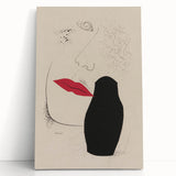 Abstract Modern Art – Minimalist Woman Illustration on Framed Print