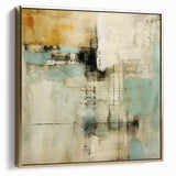 Framed canvas art featuring abstract strokes in silver and gold tones, elegantly displayed to enhance modern home decor with a touch of sophistication.