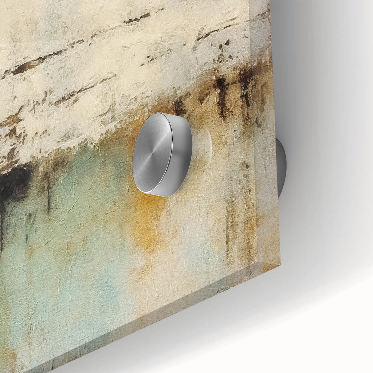 Close-up of abstract strokes wall art in vibrant colors, featuring an acrylic glass finish that enhances depth and texture, perfect for modern decor.