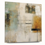Abstract strokes wall art design displayed in a side view, showcasing vibrant colors and textures on acrylic glass, secured with pins for stability. Ideal for contemporary decor.