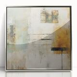 Framed abstract wall art featuring dynamic strokes in silver and gray tones, elegantly displayed to enhance modern interior decor. Ideal for contemporary living spaces.