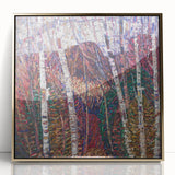 Modern Wall Art: Abstract Birch Forest in Vibrant Hues