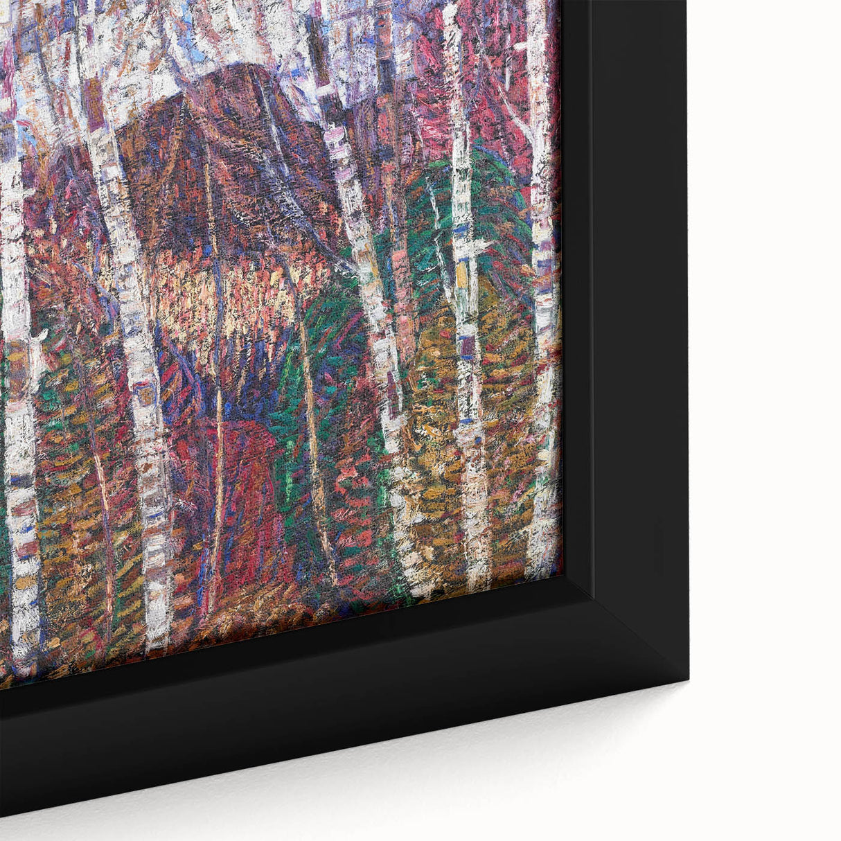 Modern Wall Art: Abstract Birch Forest in Vibrant Hues