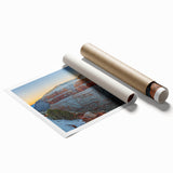 Vibrant rolled canvas print showcasing a breathtaking cliff landscape, featuring rich colors and intricate details, designed for art enthusiasts and home decor lovers.