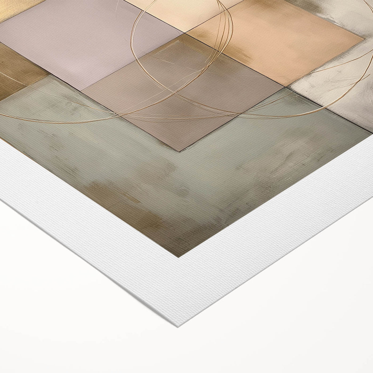 Luxury Abstract Bedroom Wall Art - Gold and Beige Canvas Print