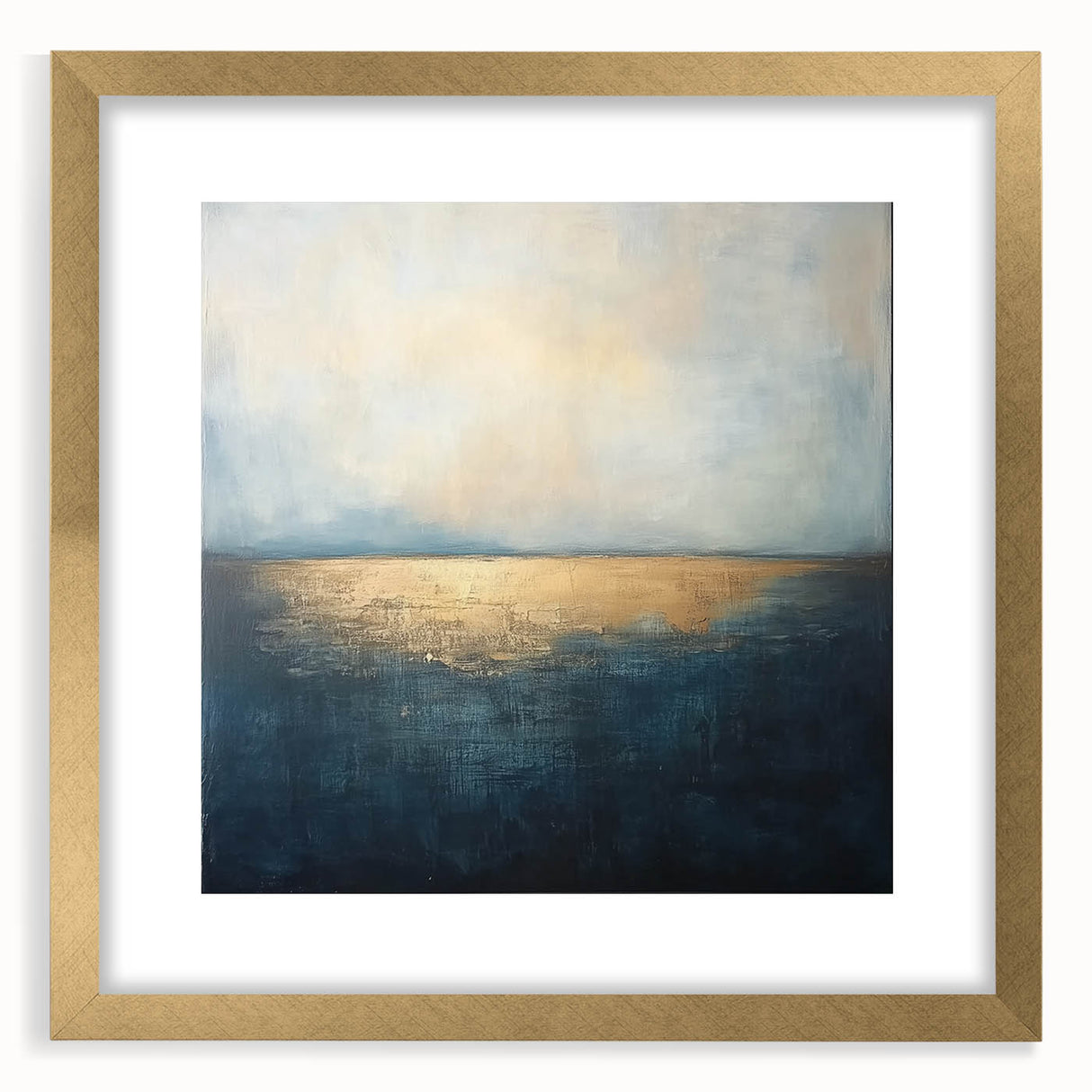 Framed Office Art - Abstract Blue & Gold Corporate Wall Decor