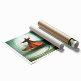 Abstract figurative wall art print showcasing vibrant colors and dynamic shapes, rolled and ready for display, highlighting modern artistic expression in home decor.