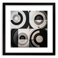 Abstract geometric frame featuring a sleek black mat, designed for modern decor, showcasing a minimalist aesthetic perfect for contemporary interiors.