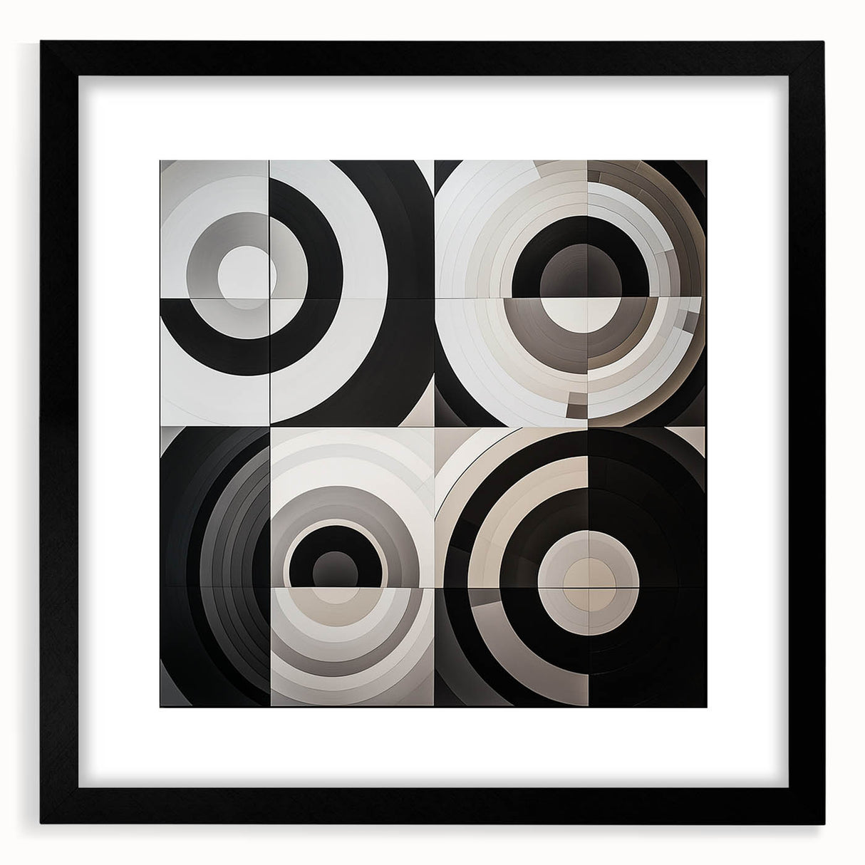 Abstract geometric frame featuring a sleek black mat, designed for modern decor, showcasing a minimalist aesthetic perfect for contemporary interiors.