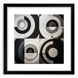 Abstract geometric frame featuring a sleek black mat, designed for modern decor, showcasing a minimalist aesthetic perfect for contemporary interiors.