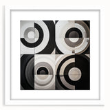 Abstract geometric frame with a white mat showcasing a modern design, perfect for contemporary decor, enhancing any space with its minimalist aesthetic.