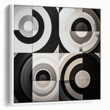 Framed abstract geometric canvas artwork in white, showcasing sharp angles and lines, ideal for modern home decor. Perfect for enhancing contemporary interiors.