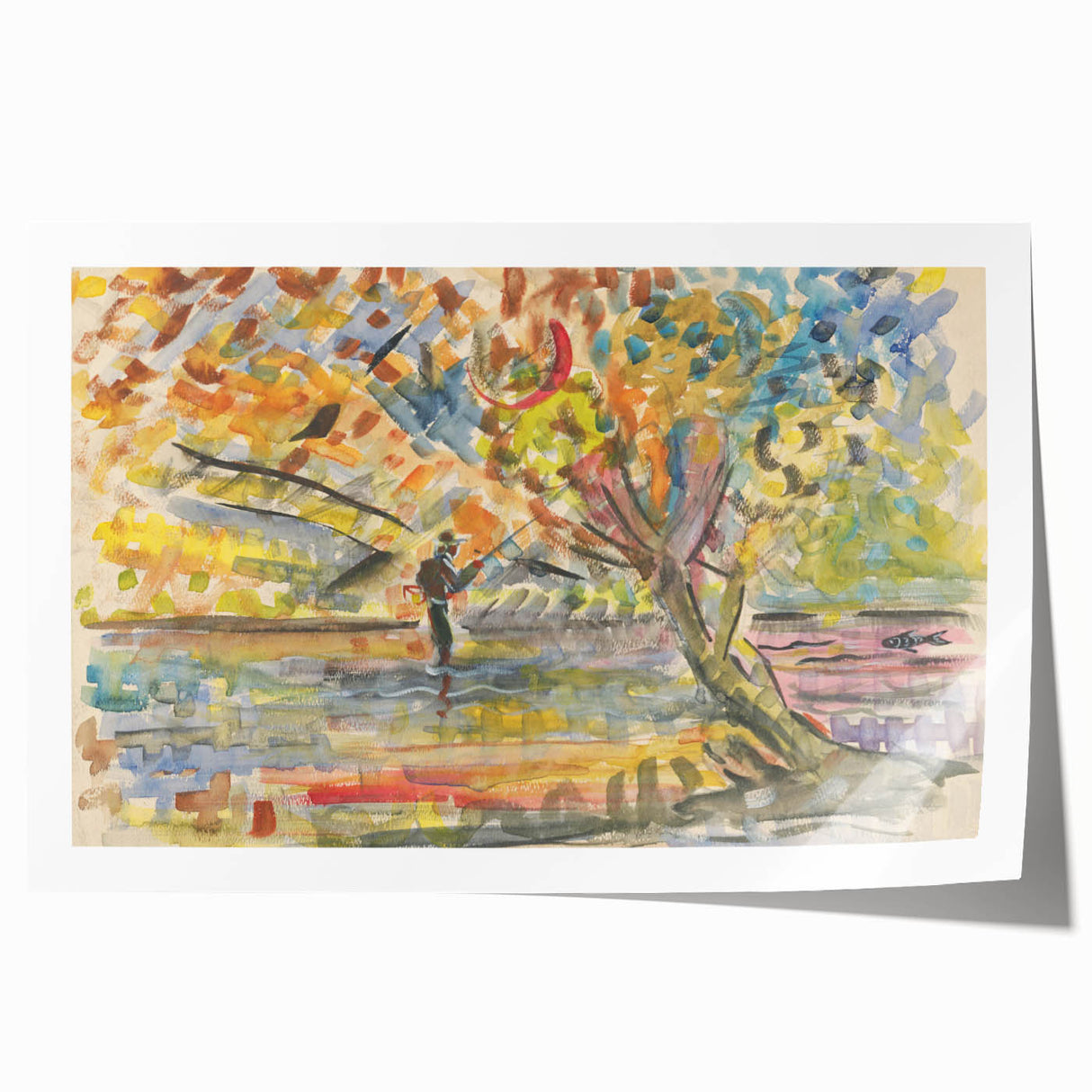 Expressionist Art: Fisherman by Arnold Peter Weisz-Kubínčan Print