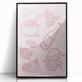 Large abstract wall art featuring swirling colors in muted gray and blue tones on a framed acrylic.