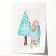 Girls Room Wall Art - Rocket & Tree Kids Room Art Prints