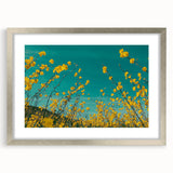 Silver-framed landscape artwork featuring picturesque countryside scenery with a mat border, ideal for home decor and aesthetic enhancement, showcasing vibrant colors and serene nature.