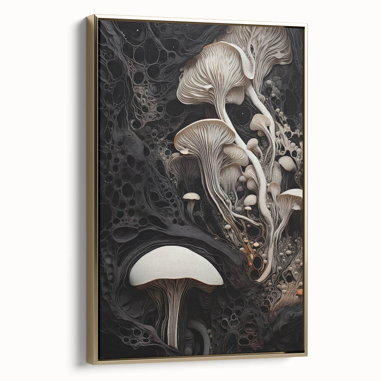 Framed canvas wall art featuring a vintage poster of a black and white landscape, ideal for bedroom decor.