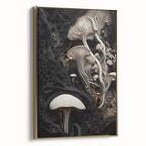 Framed canvas wall art featuring a vintage poster of a black and white landscape, ideal for bedroom decor.