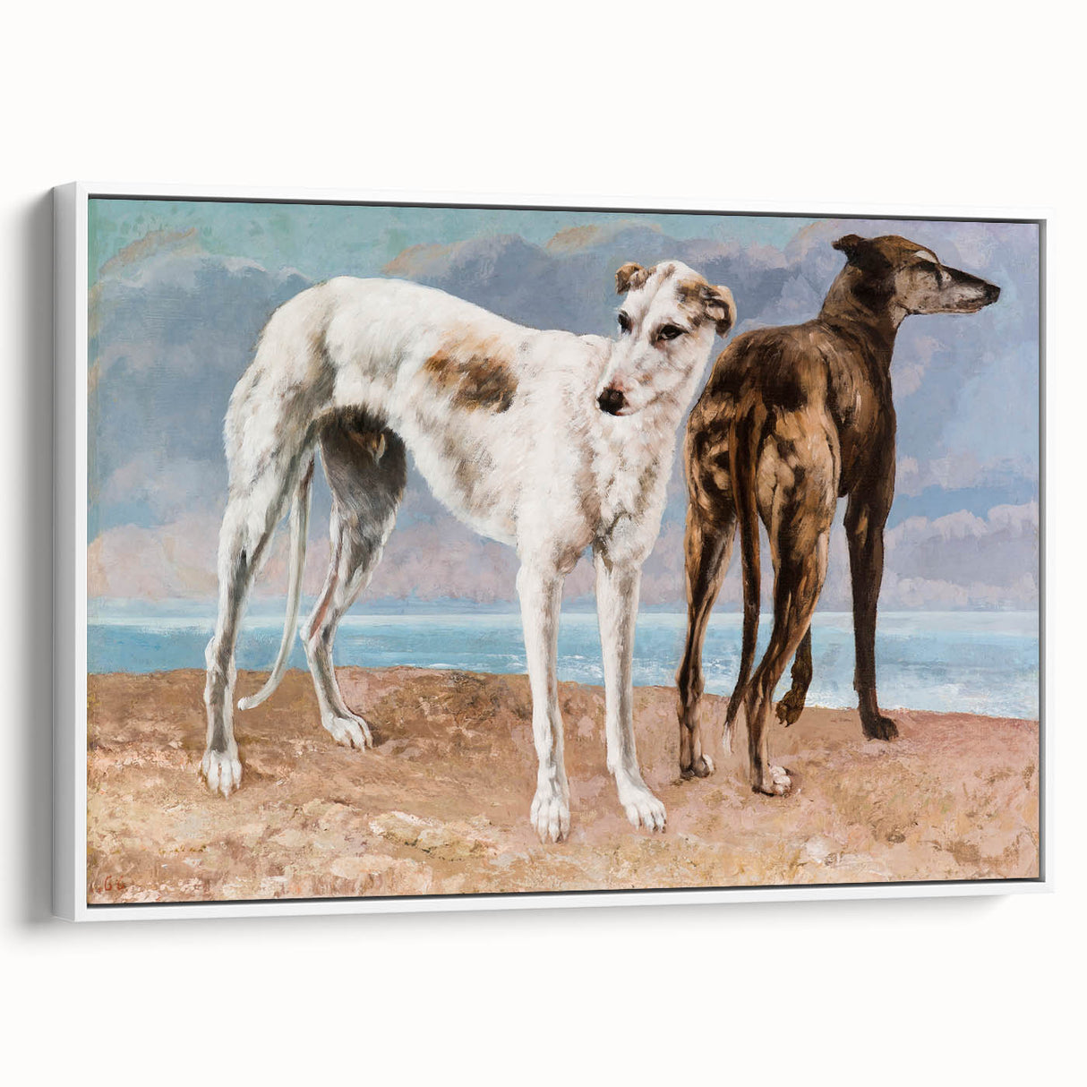Greyhounds of the Comte de Choiseul Realism Art - Courbet Canvas Print