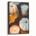 Black and white vintage poster art of a fall landscape on framed canvas, ideal for bedroom wall decor.