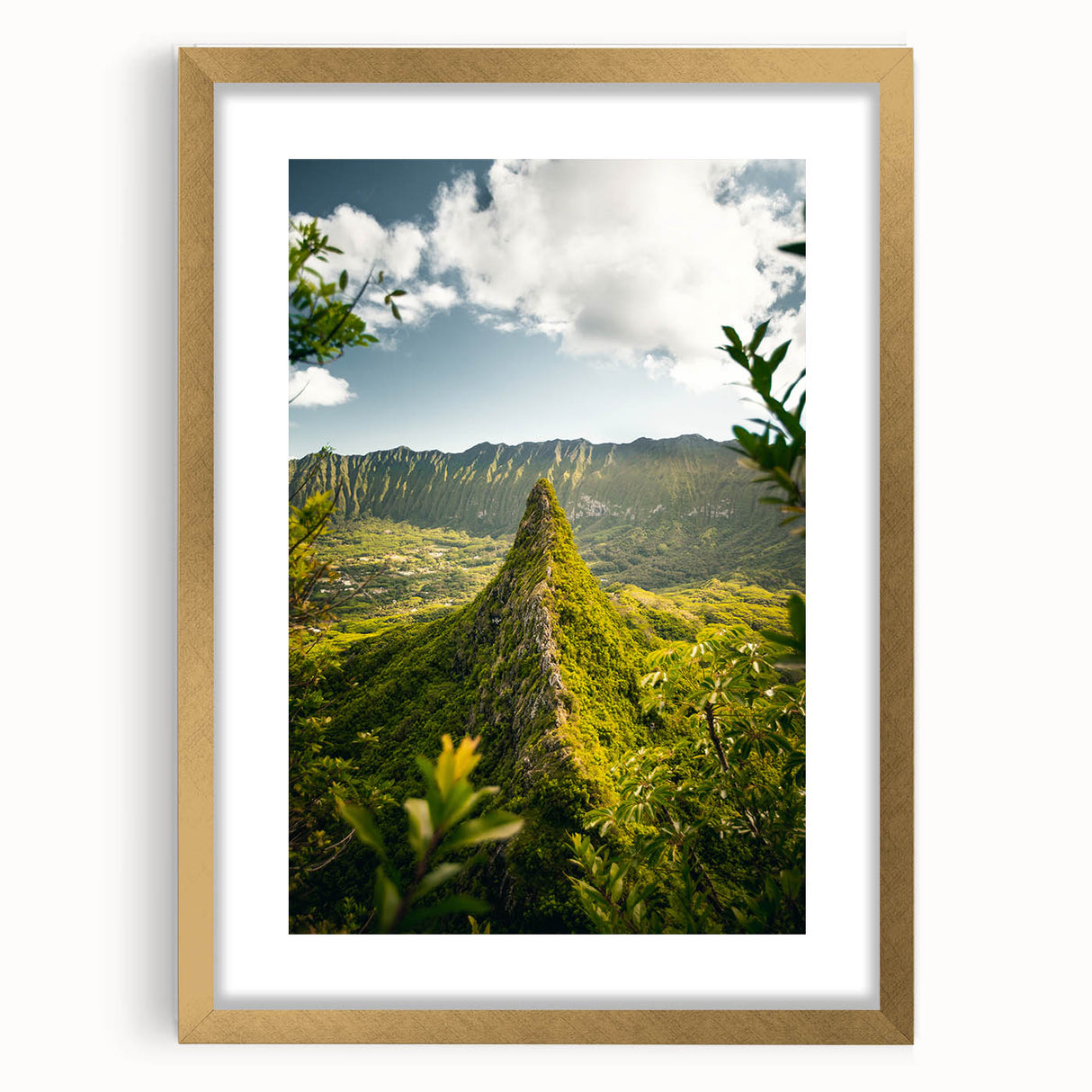 Extra large abstract art print featuring textured swirls in spring colors, framed in gold, ideal for living room decor.
