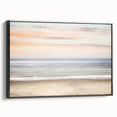 Black and white vintage poster art on framed canvas, featuring a summer landscape, ideal for bedroom wall decor.