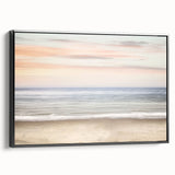Black and white vintage poster art on framed canvas, featuring a summer landscape, ideal for bedroom wall decor.