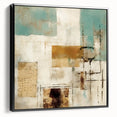 Framed wall art featuring abstract strokes in black, showcasing a modern design with textured details, perfect for contemporary home decor.