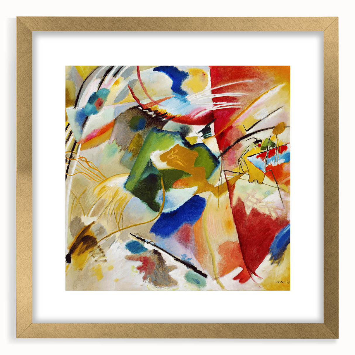 Abstract Modern Art: Dynamic Composition with Bold Colors