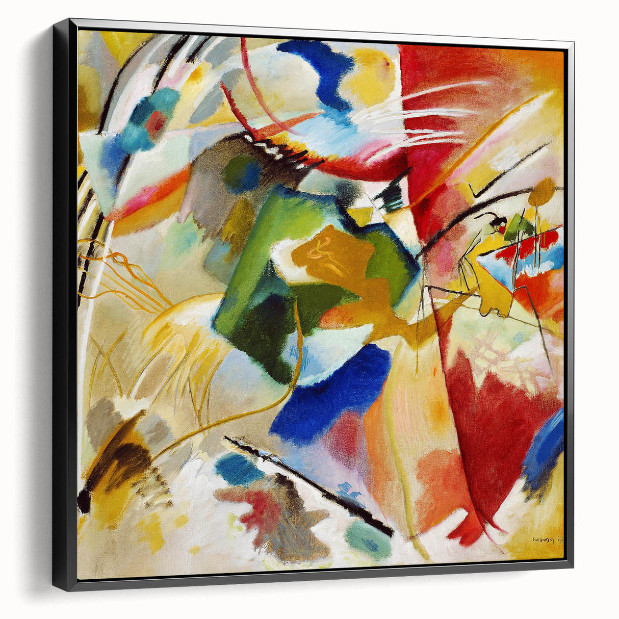 Abstract Modern Art: Dynamic Composition with Bold Colors