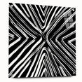 Abstract wall art design featuring colorful strokes on acrylic glass, displayed from a side view with visible mounting pins, enhancing modern interior decor.