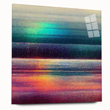 Abstract wall art featuring vibrant strokes in multiple colors on acrylic glass, showcasing a modern design ideal for contemporary decor. Perfect for enhancing interior aesthetics.