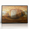 Framed acrylic artwork showcasing a stunning landscape with intricate cave details, presented in a sleek black frame, ideal for modern home decor.