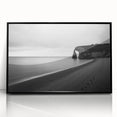 Framed acrylic artwork depicting stunning cliffs against a vibrant sunset, showcasing rich colors and intricate details, perfect for enhancing any modern decor.