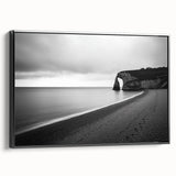 Framed canvas artwork depicting dramatic cliffs and landscapes in vibrant hues, showcasing a black frame. Ideal for enhancing modern decor and nature-themed interiors.