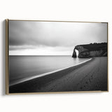 Framed canvas artwork depicting a stunning cliff landscape with golden accents, showcasing intricate details and vibrant colors, ideal for enhancing home decor.